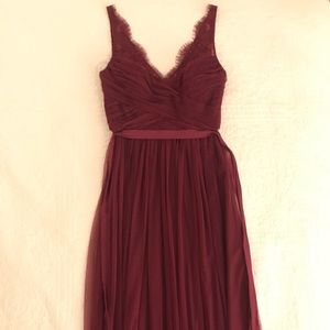 Maroon evening gown